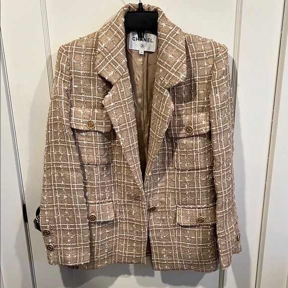 CHANEL Jackets & Blazers - Chanel Women's Beige Checkered Blazer
